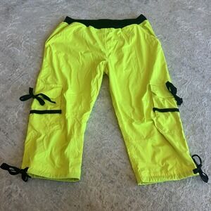 Zumba Fitness Pants Medium Green Stretch Waist Hip Hop Dance Rave‎